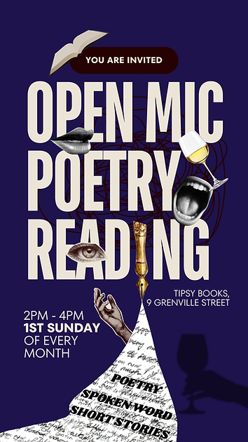 Red and Beige Collage Aesthetic Open Mic Poetry Reading Event Invitation Animated Instagra