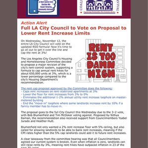 Prop 50 Win, Hsg Comm Rent Control Vote, New Eviction Law