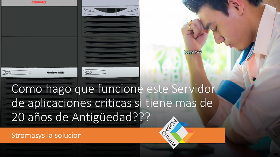 Imagen de personal de TI de nueva Generacion con un problema de un server Legacy, al cual desconoce, pero es parte de los sistemas criticos de la empresa, CHARON es la Solucion