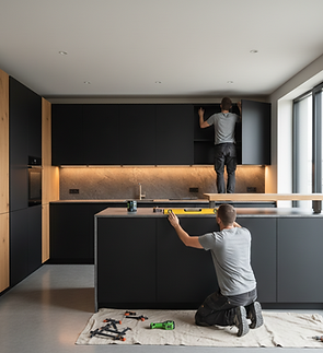 Pose de caisson de cuisine et réglage des portes