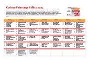 Kuriose Feiertage im März