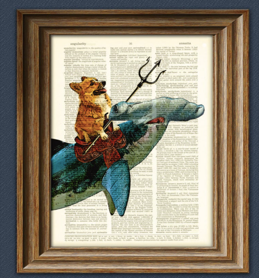 Vintage dictionary page book art print