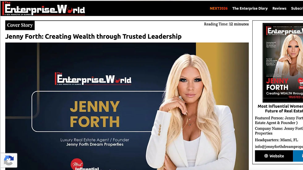 Jenny Forth Most Influence Women Enterprise World