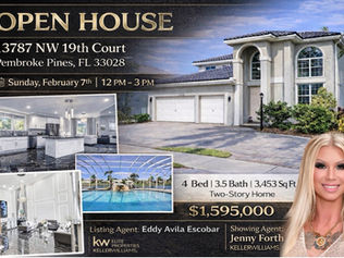 OPEN HOUSE - Feb 7th - 12PM to 3PM - Pembroke Pines Florida