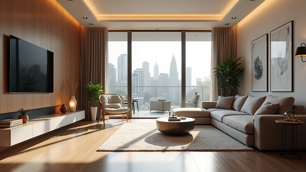 Eye-level view of a modern luxury home with smart technology features