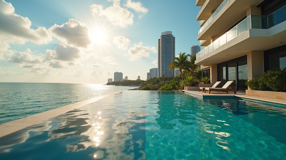 Eye-level view of luxury waterfront condominium in Aventura