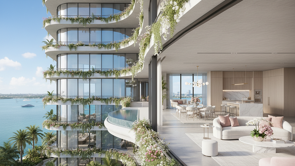 Eye-level view of luxury high-rise condos in Aventura