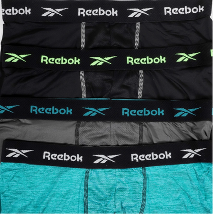 Reebok Men's Vector Performance Boxer Briefs 4 Pack for $13.99!