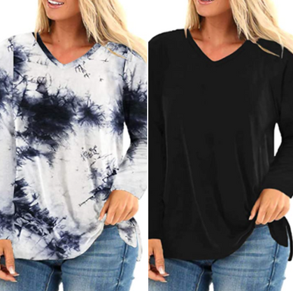 DOUBLE D-E-A-L on Women's Plus Size V-Neck Tops - clip digital Q + use group code