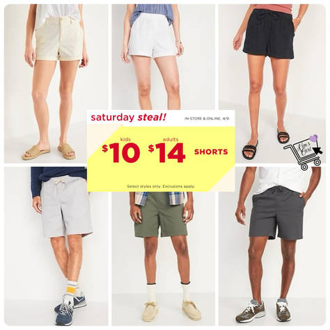 Save on Shorts for the Entire Family!!