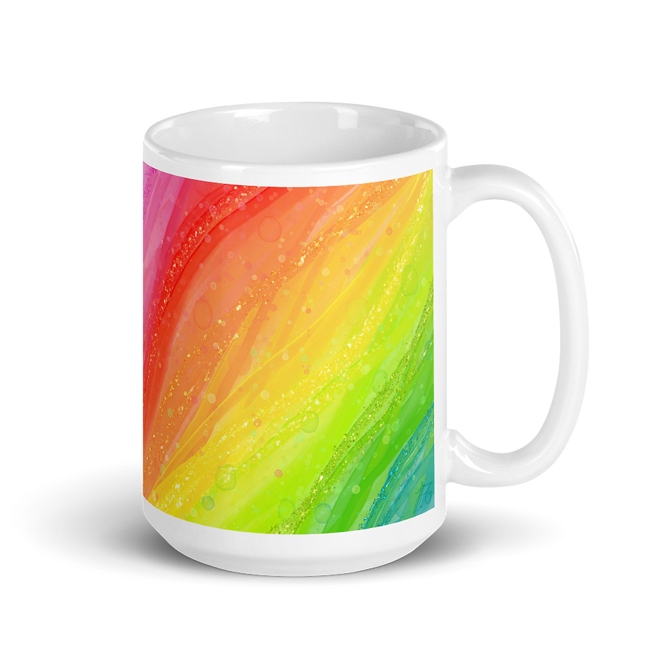 Thumbnail: White glossy mug - Rainbow Glitter 3
