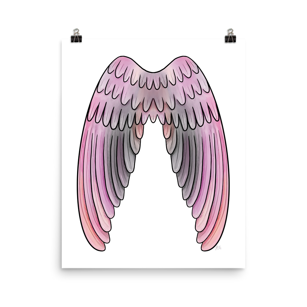 Thumbnail: Poster - Angel Wings - Pink