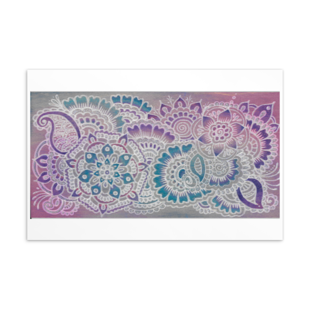 Standard Postcard - Lilac Doodle