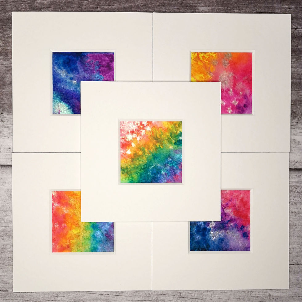 Thumbnail: Rainbow Tie-Dye Watercolour Painting