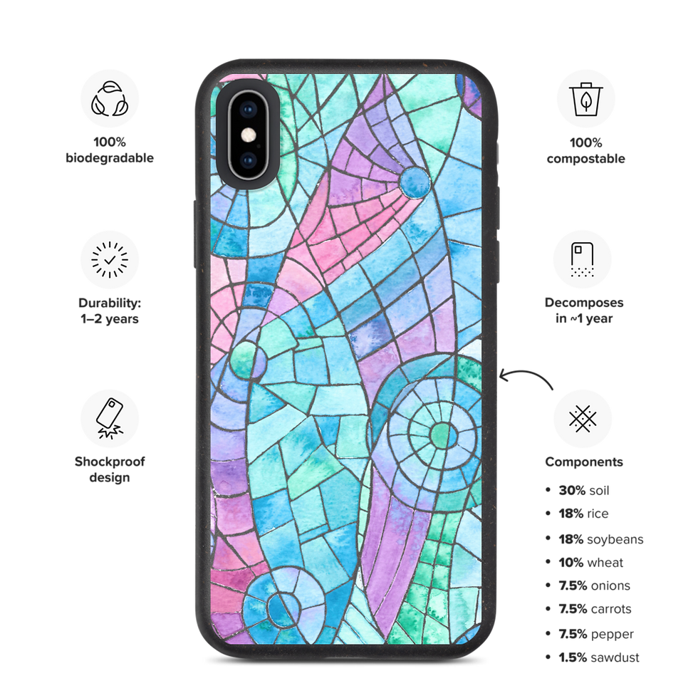 Thumbnail: Biodegradable phone case - Watercolour Mosaic