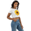 Thumbnail: Organic Crop Top - Large Sunflower Pattern