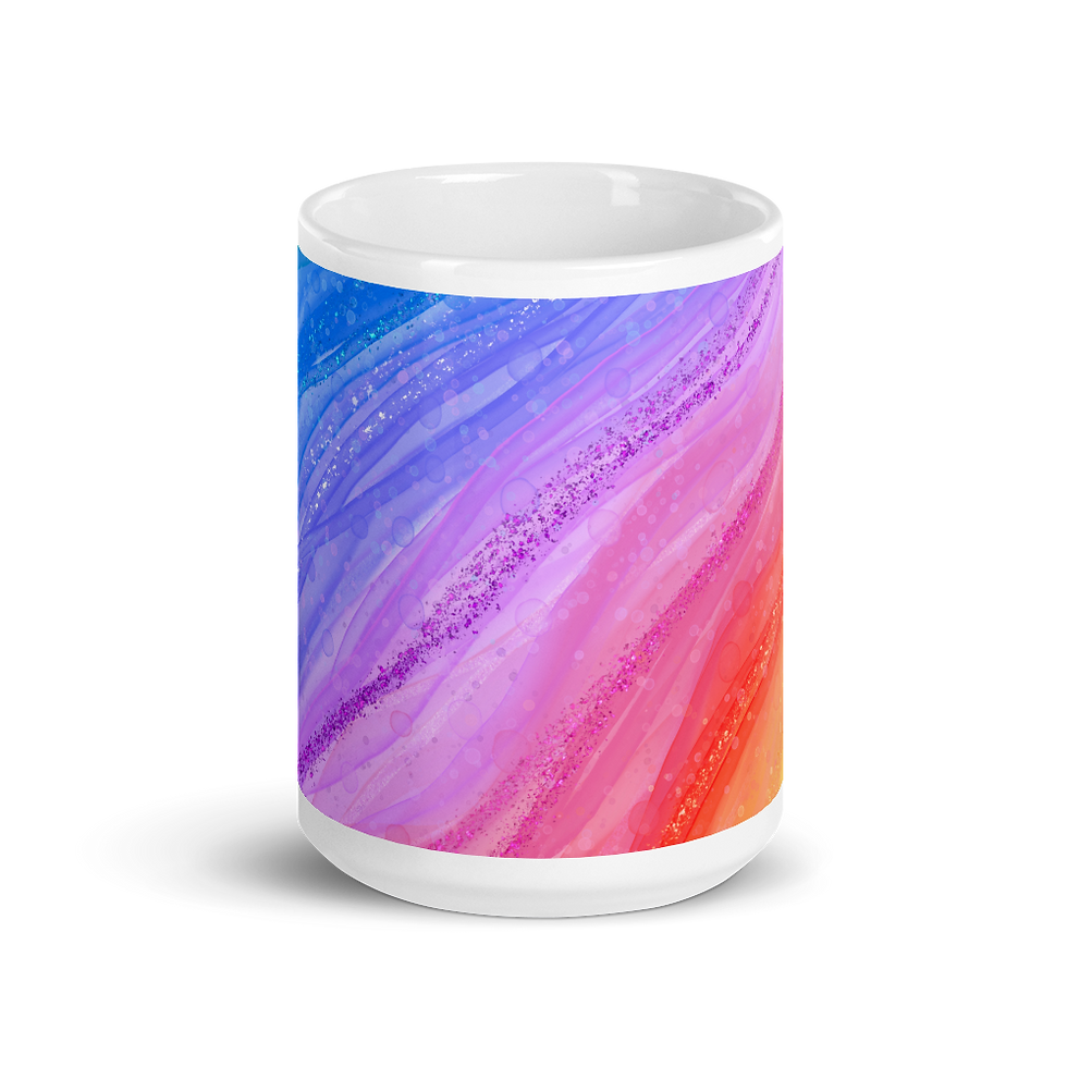 Thumbnail: White glossy mug - Rainbow Glitter 2