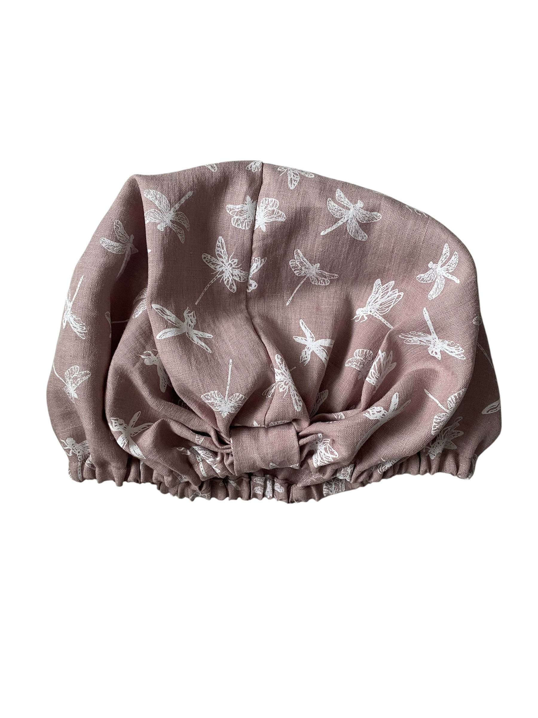 Powder Rose Soft Linen Sleeping Bonnet