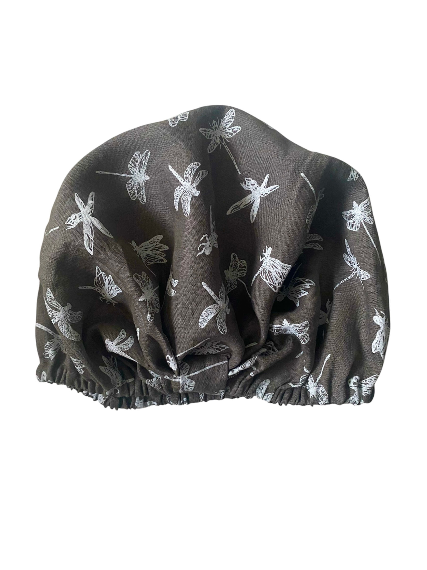 Charcoal Grey Soft Linen Sleeping Bonnet