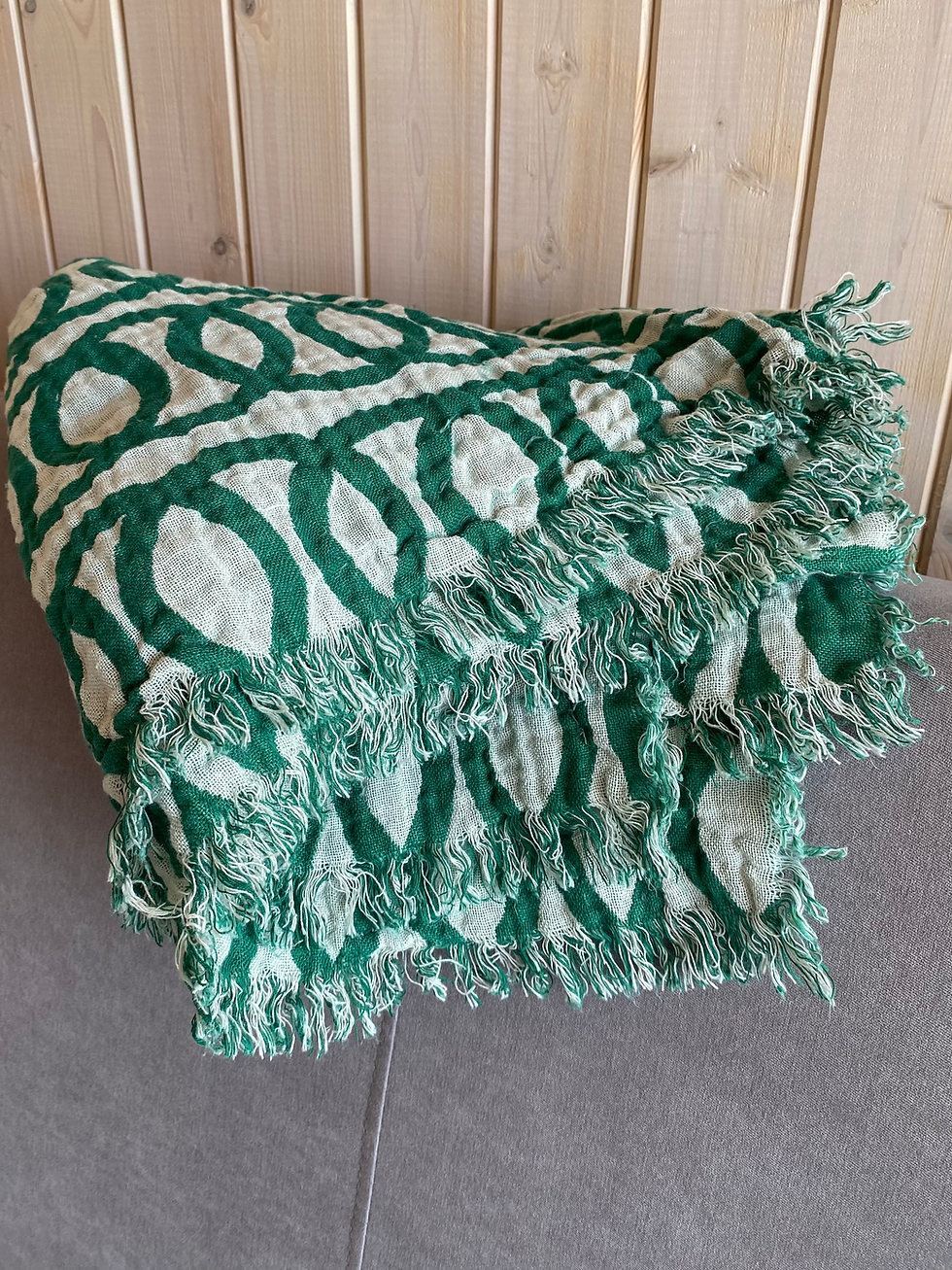 Thumbnail: Handcrafted Linen Blanket Double Sided 