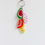 Thumbnail: Set of tropical fruit crochet keychains including watermelon, dragonfruit, lemon, and orange.
