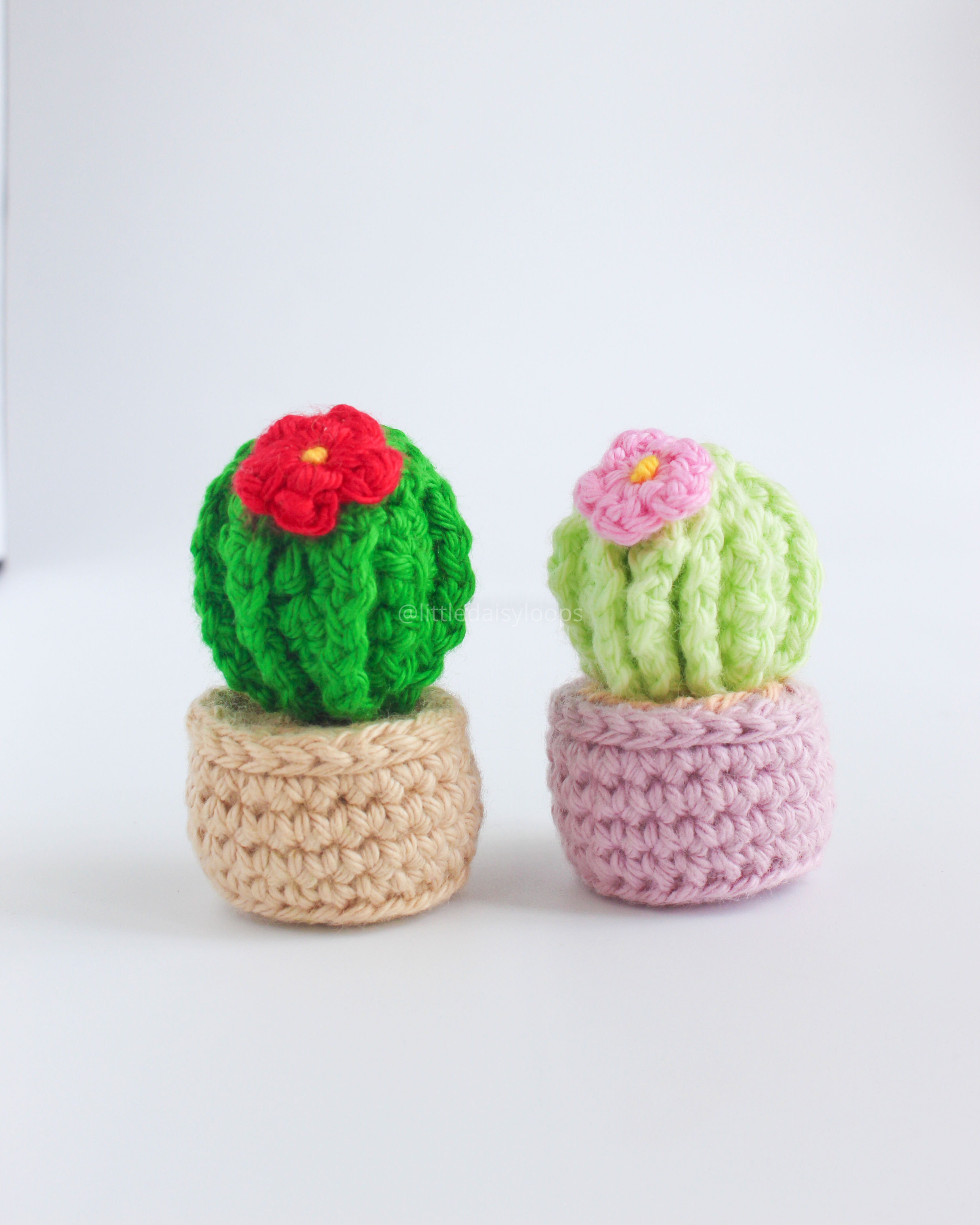 Cute crochet cactus keychains made with premium cotton yarn, perfect gift or bag accessory.