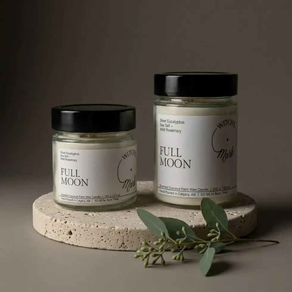 Full Moon Crystal Candle Sizes