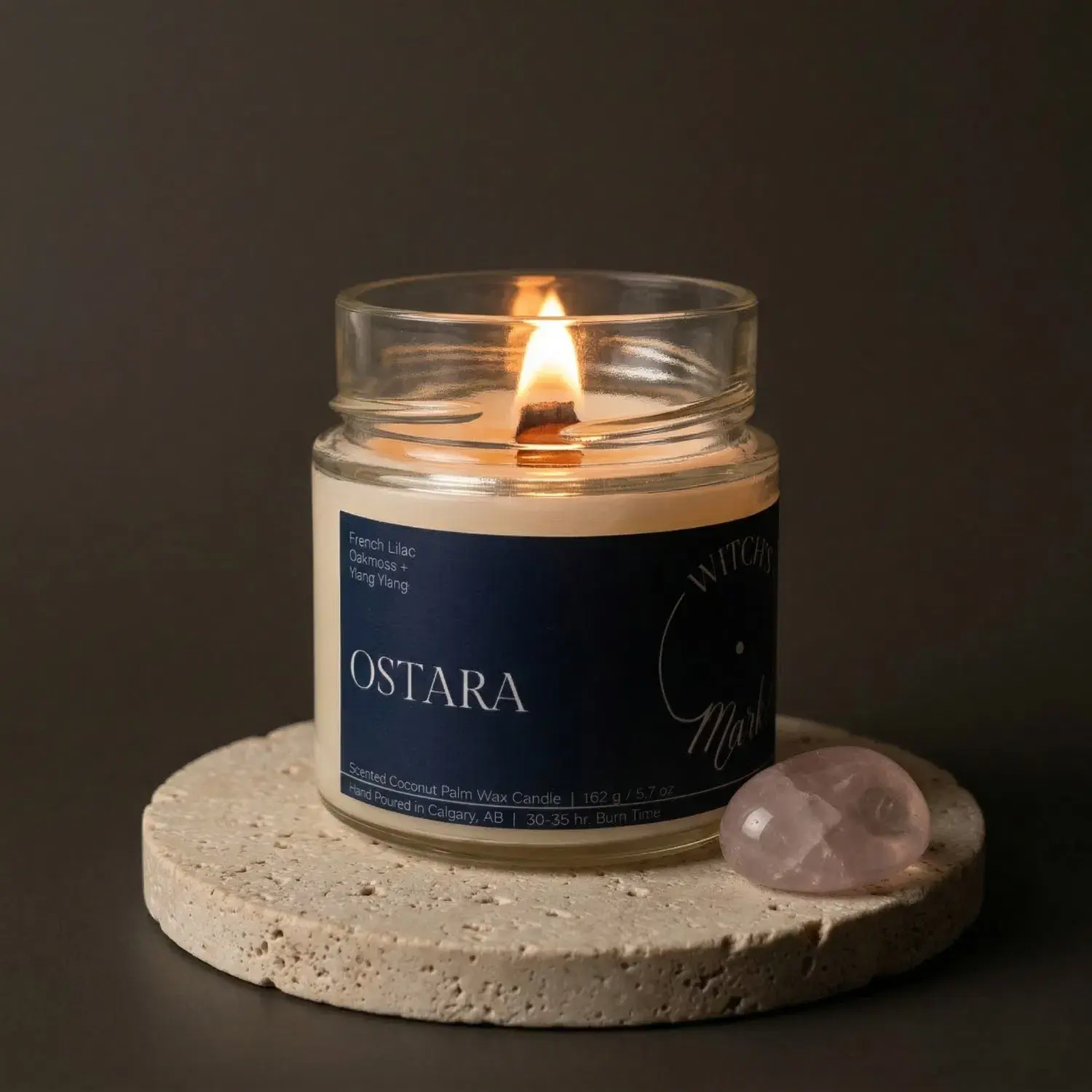 Ostara Crystal Candle Hero