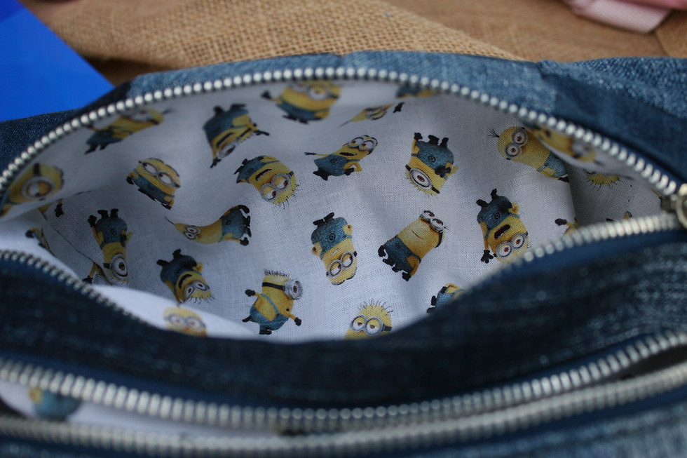 Miniature : Trousse double zip – doublure au choix