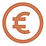 Icône euro marron – symbolise les tarifs des séances de shiatsu