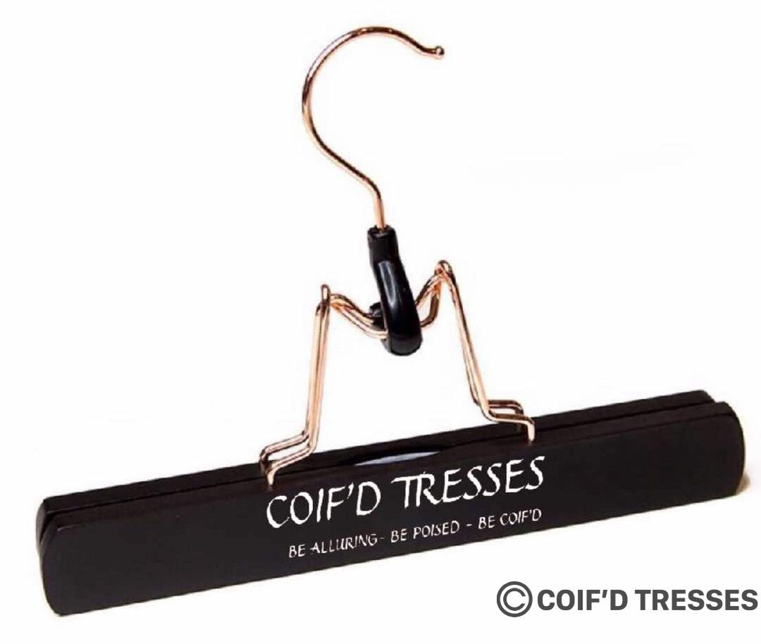 HANGER FOR HAIR EXTENSIONS. WIGS, WEFTS AND MORE.