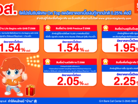 ธอส. จัดโปรโมชันพิเศษ ได้รับ On Top ลดอัตราดอกเบี้ยเงินกู้จากปกติ 0.25% ต่อปี