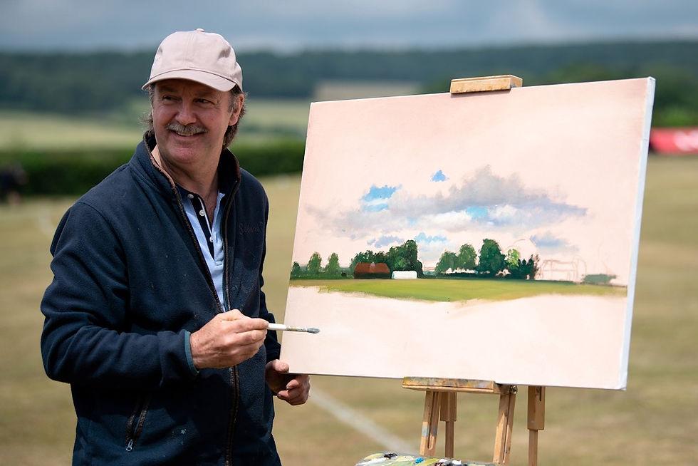 Jack Russell cricket painting of Broadhalfpenny Down, 2022