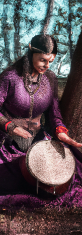 DALL·E 2022-07-01 15.58.20 - a powerful female shaman in turkic purple detailed clothes do