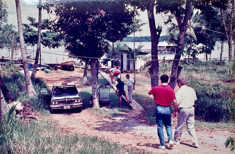 The old Pulau Ubin Seafood Restaurant accessible by a small jetty