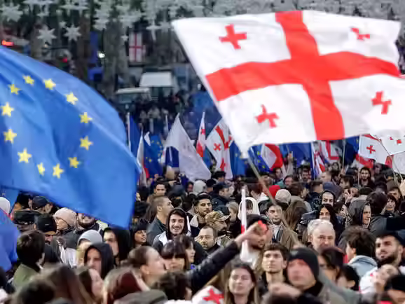 Protestos e tensões políticas na Geórgia