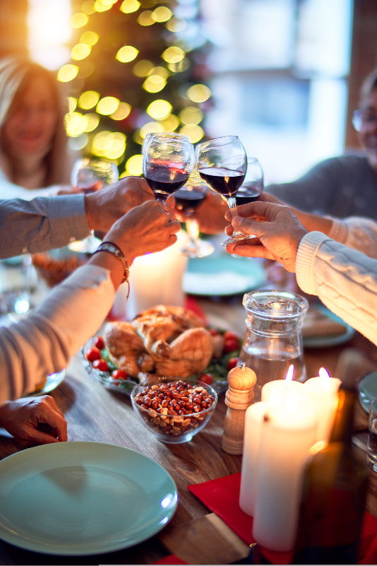 Cheers with wine glasses