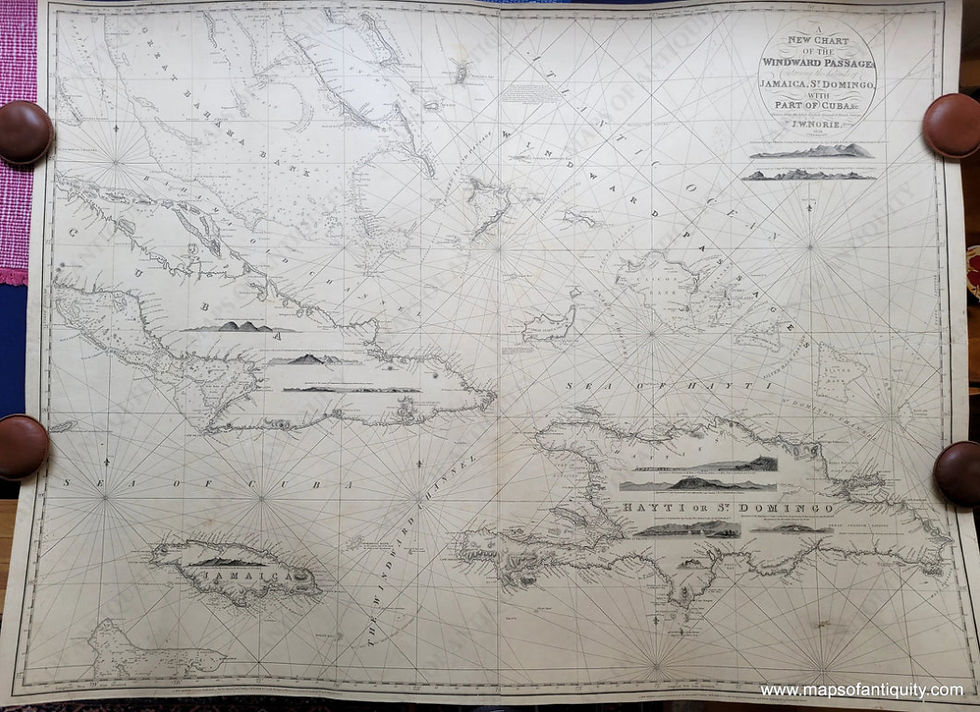 An excellent map of the Northern Caribbean region covering the Greater Antilles in great detail. Credit to Maps of Antiquity.