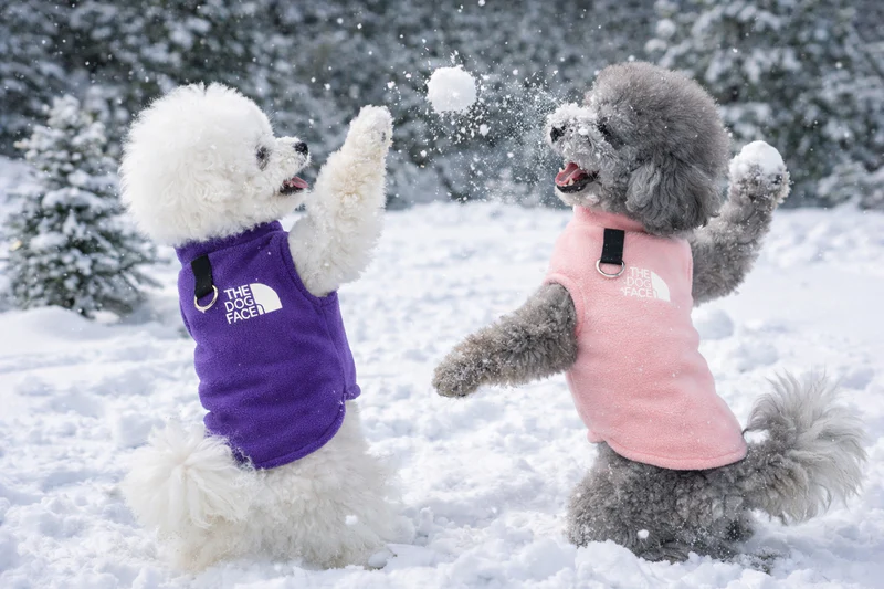 Cozy fleece dog vest.