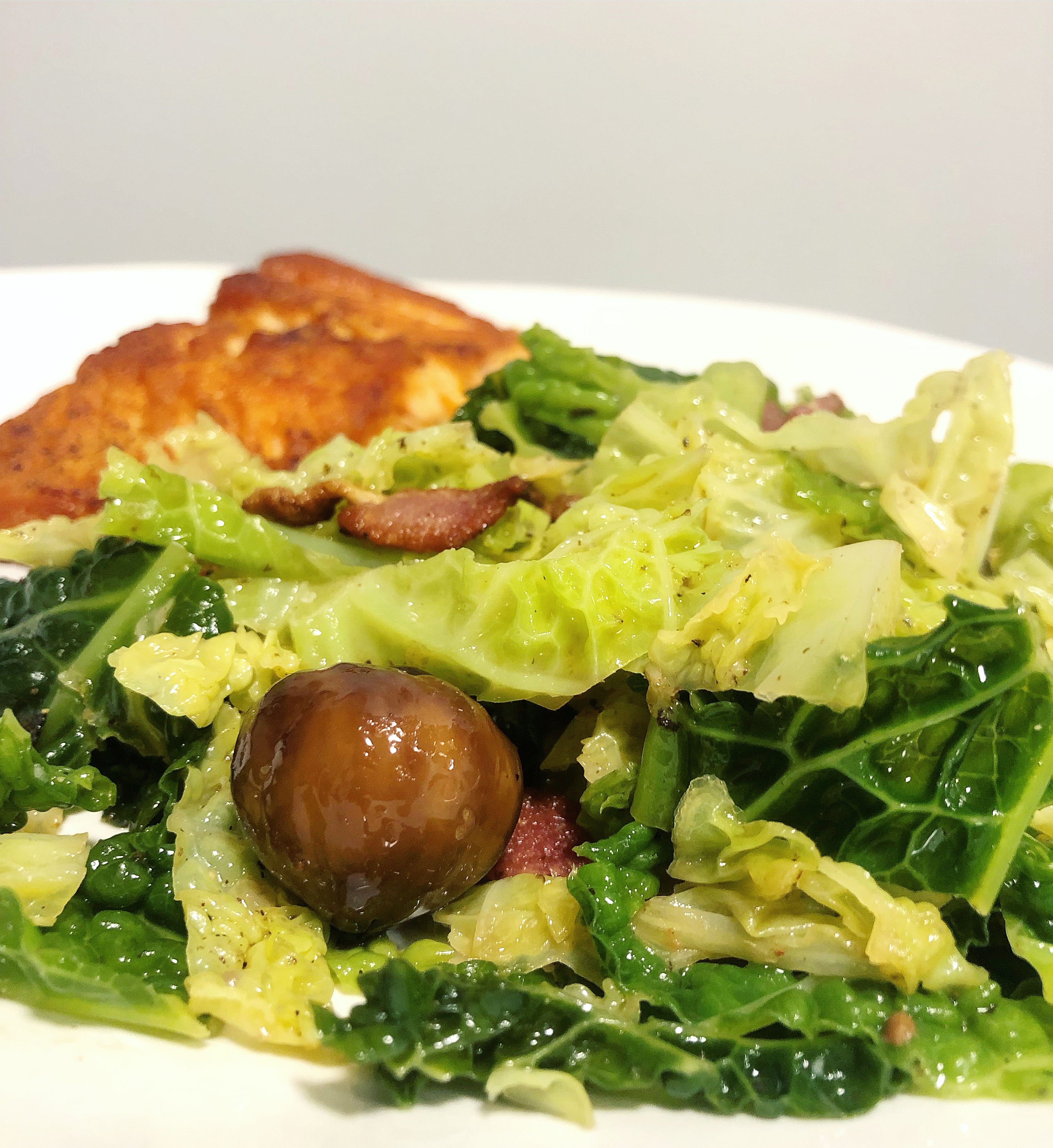 Savoy Cabbage with Pancetta and Chestnuts Mom Uptown