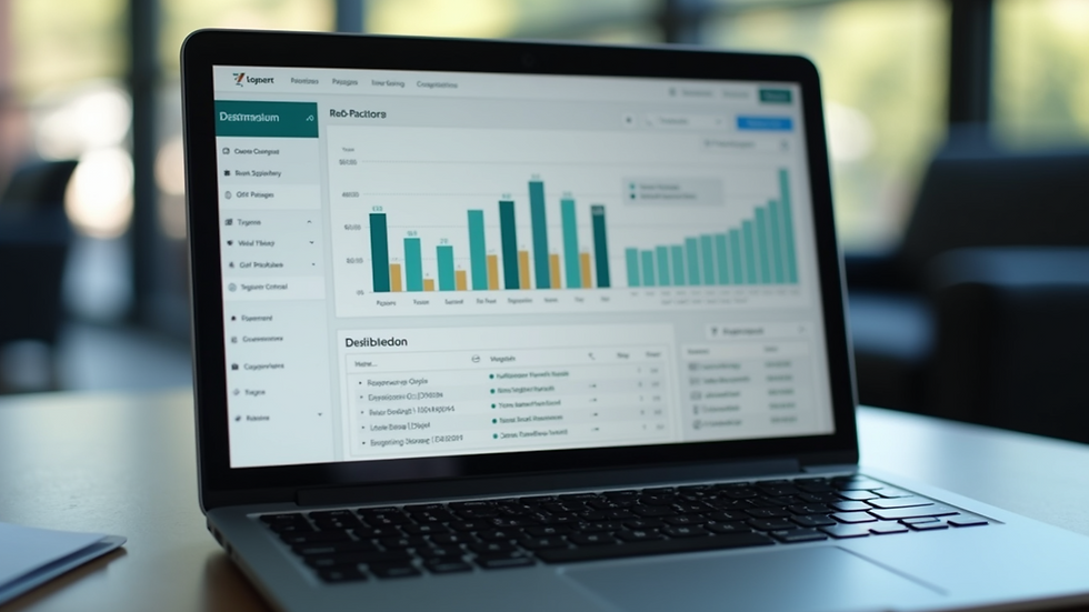 Close-up view of a laptop screen showing a CRM dashboard