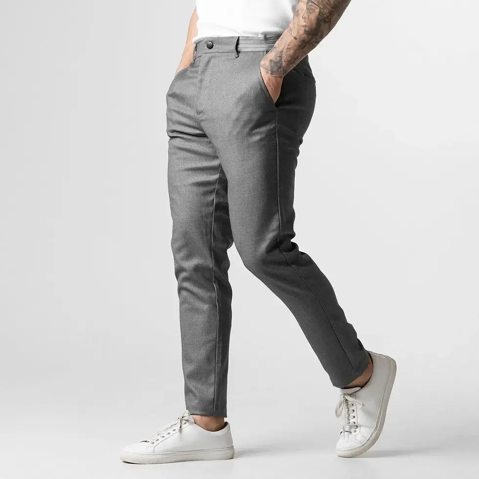 Miniatura: Active Chinos Comfortable Men Long Pants Stylish Slim Fit Ankle Length Casual So