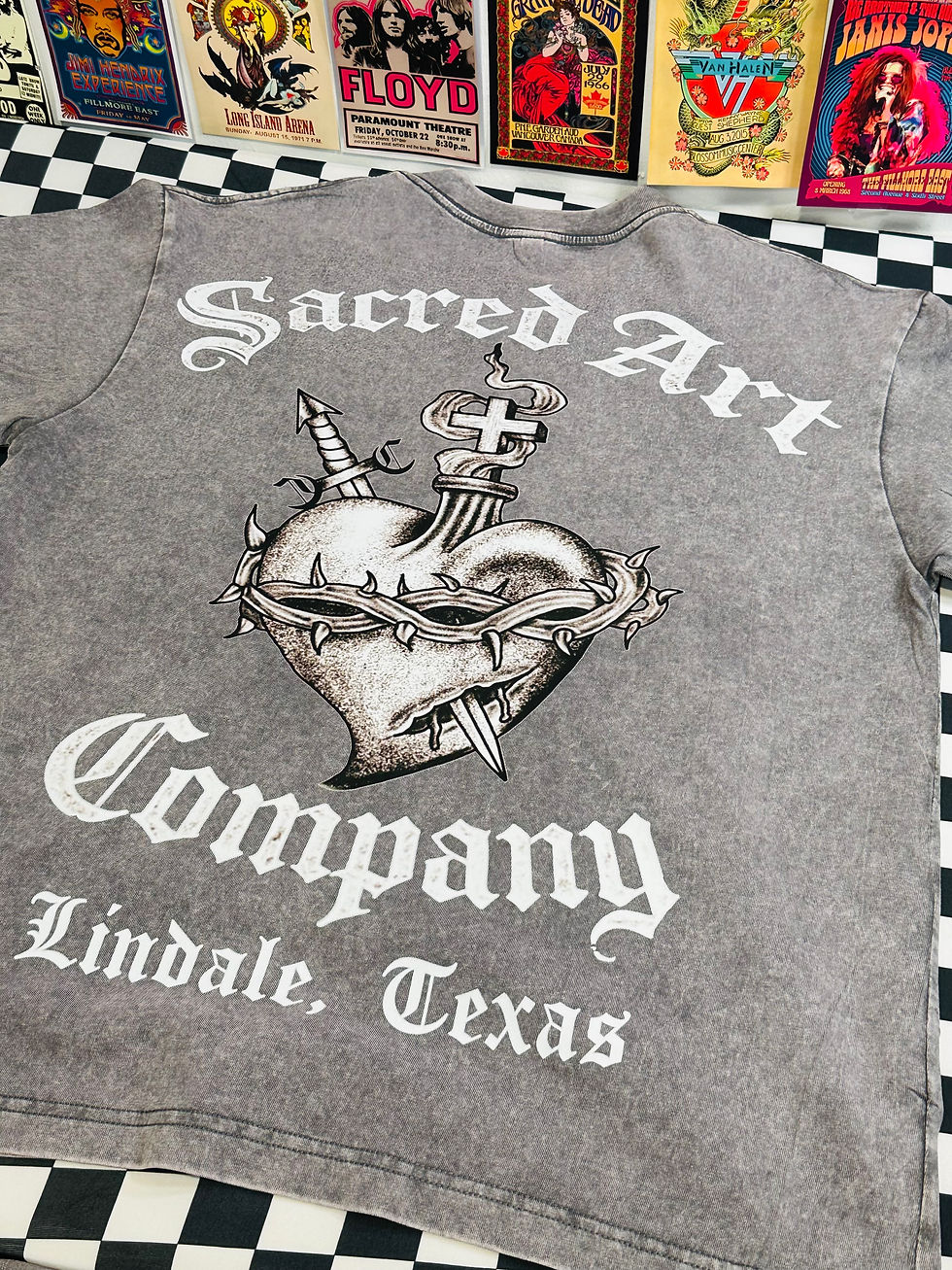 Thumbnail: Oversized acid wash sacred art company t shirt 