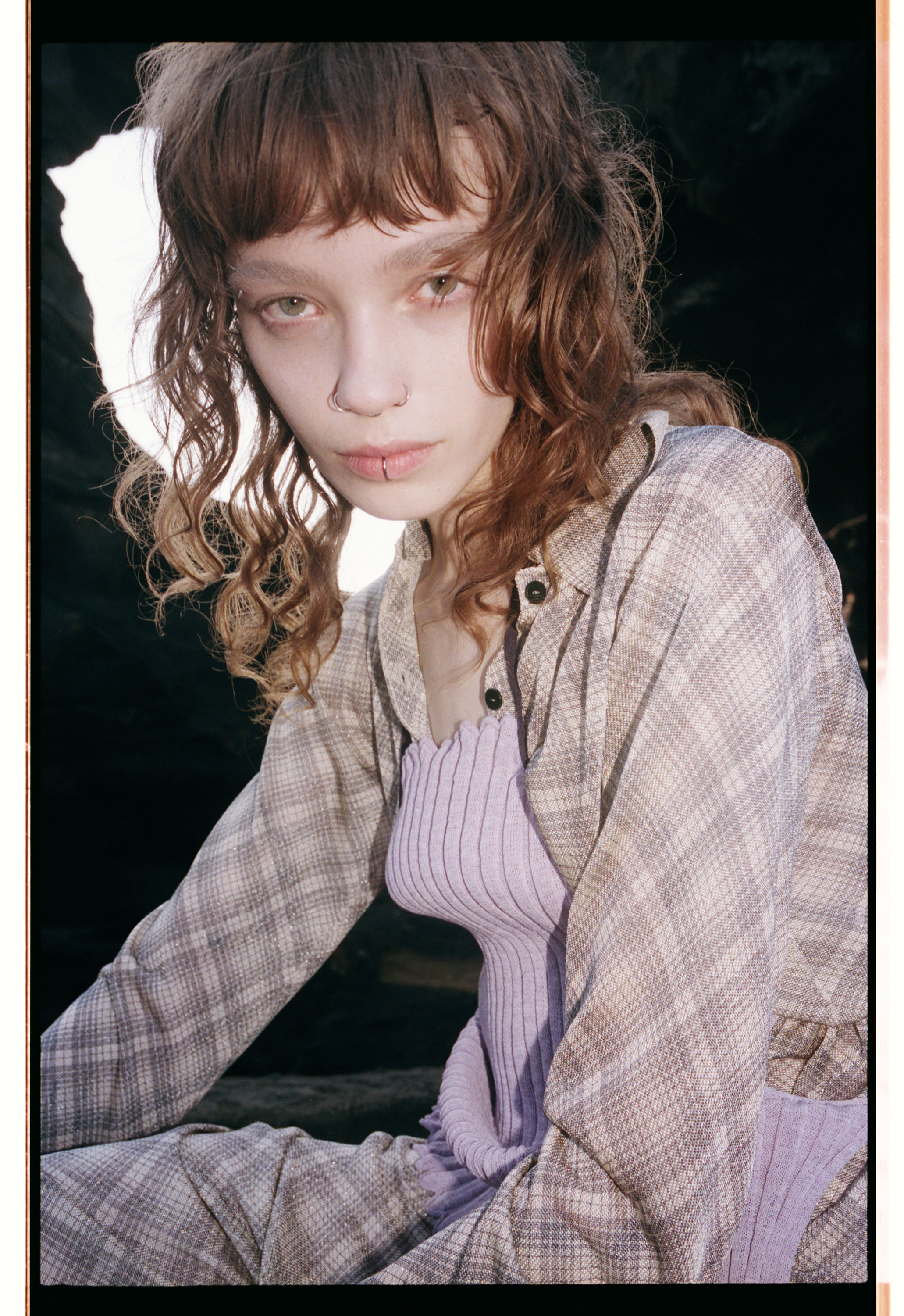 SPARKLE PRINT KNIT-CHECK