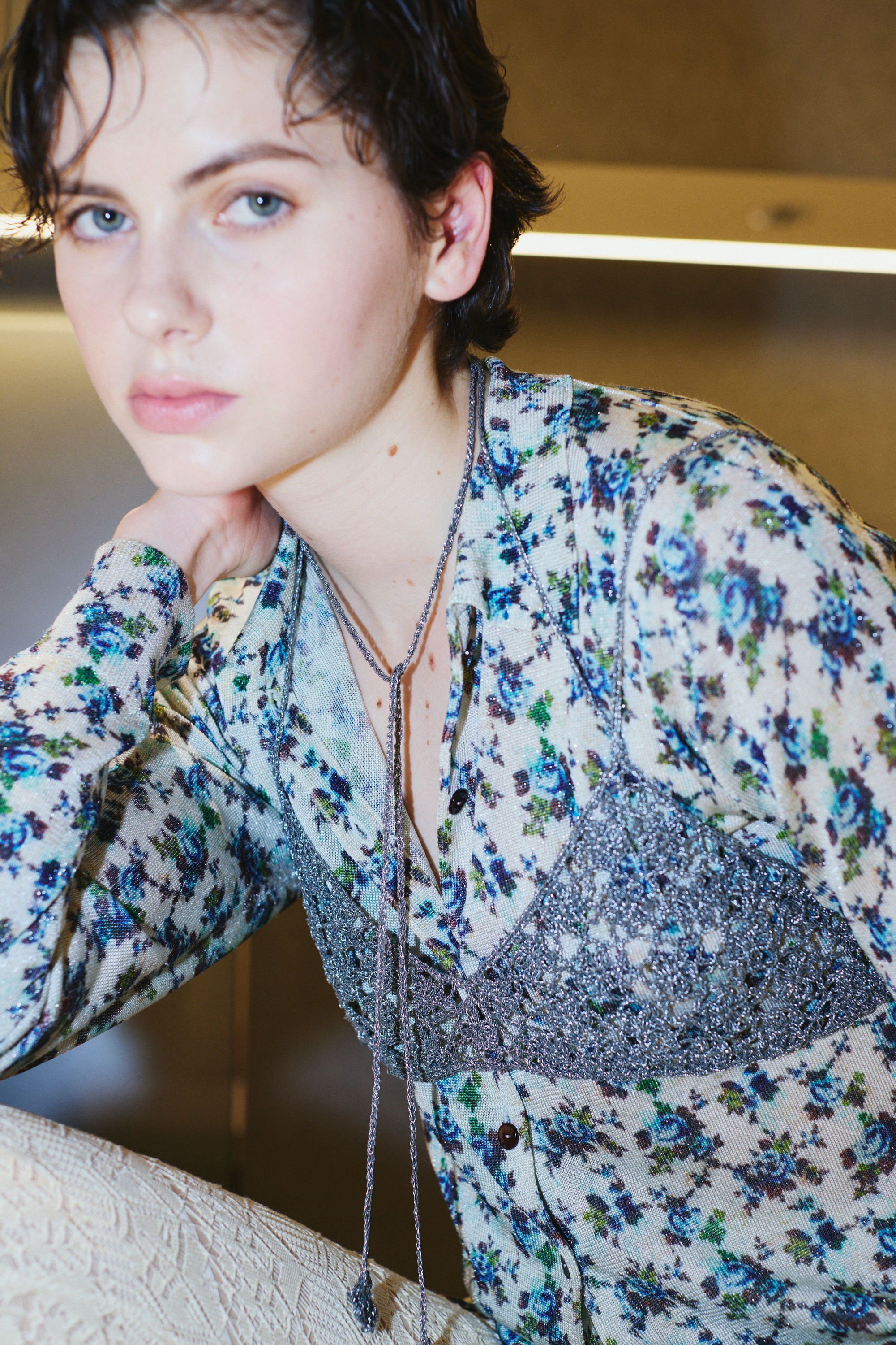 【受注予約商品】SPARKLE PRINT KNIT-FLOWER