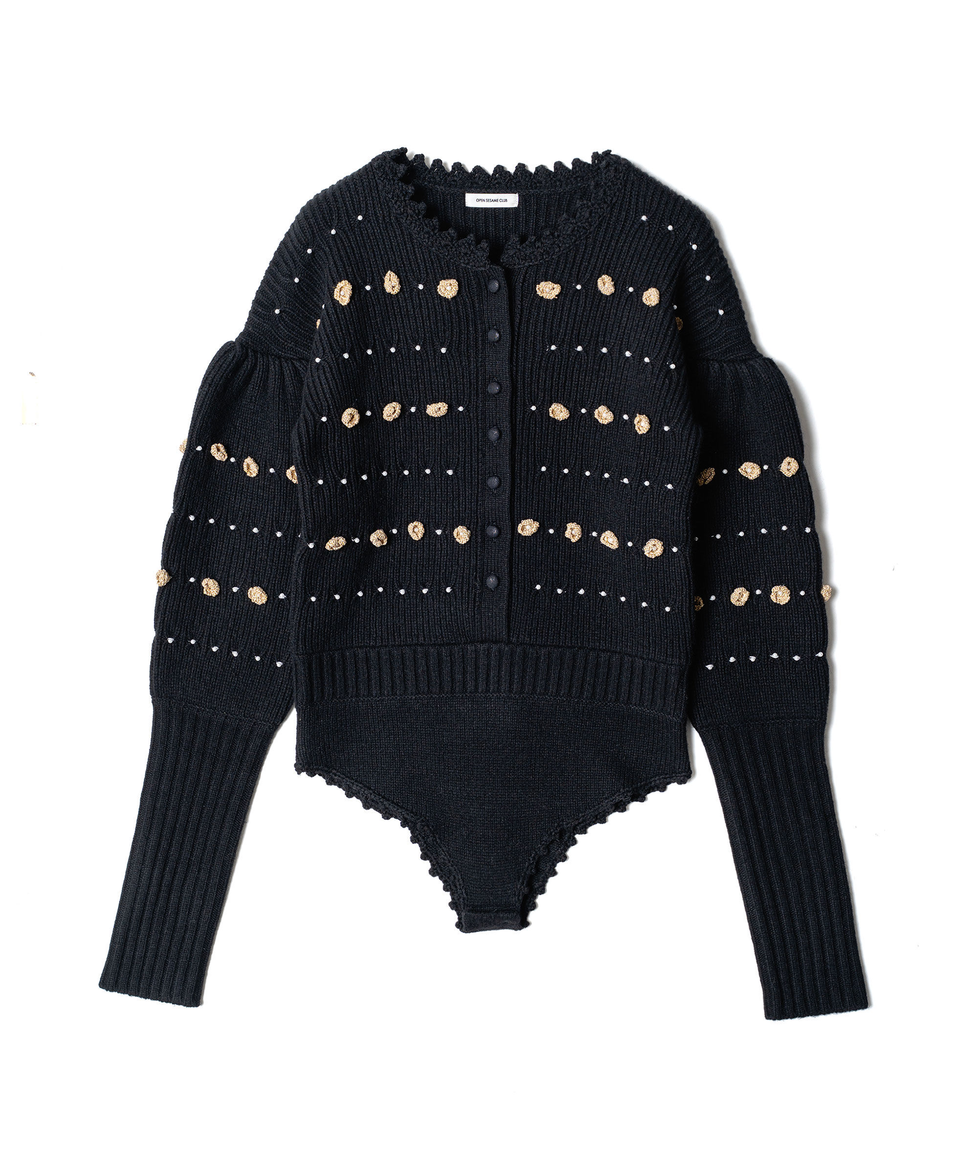 DECORATED BODYSUIT-BLACK