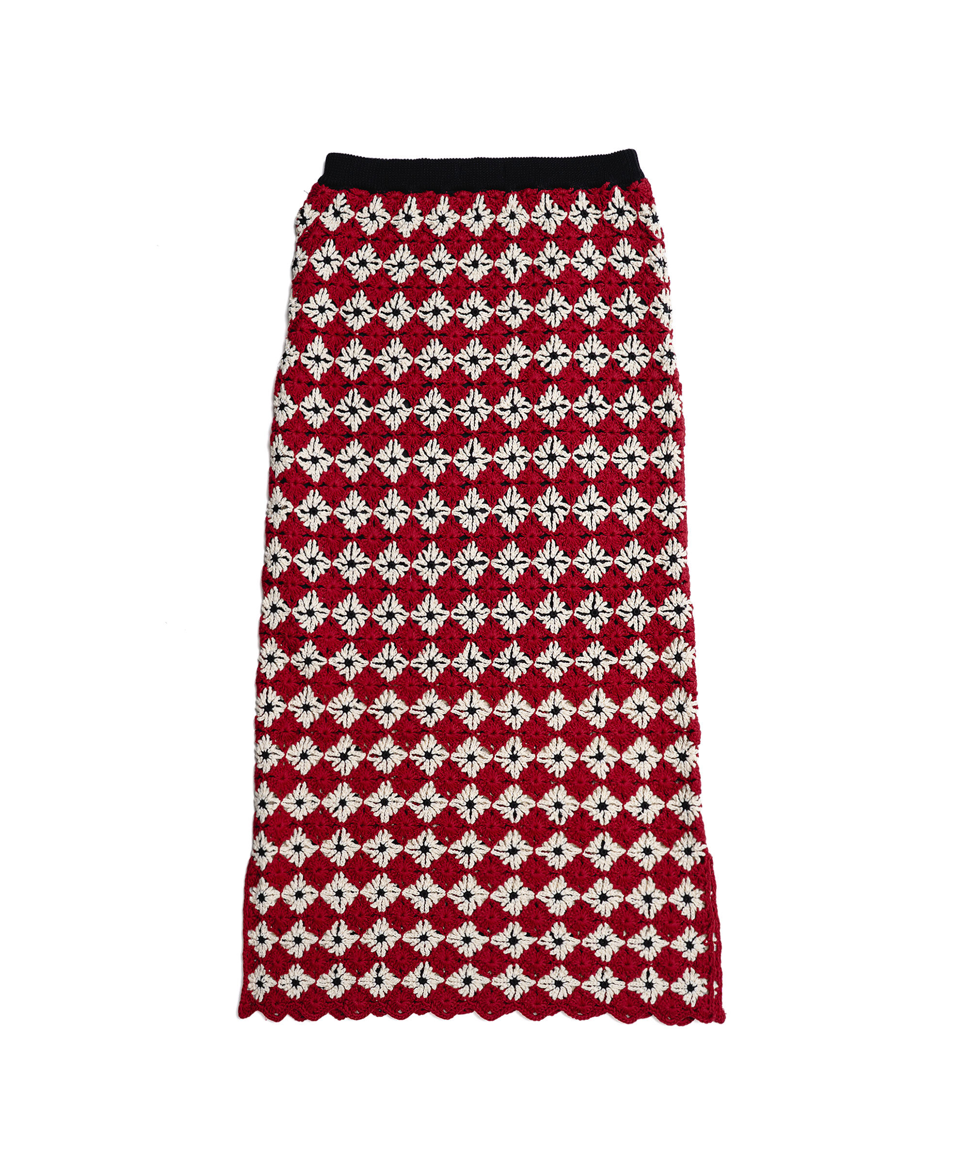 CROCHET FLOWER SKIRT-RED