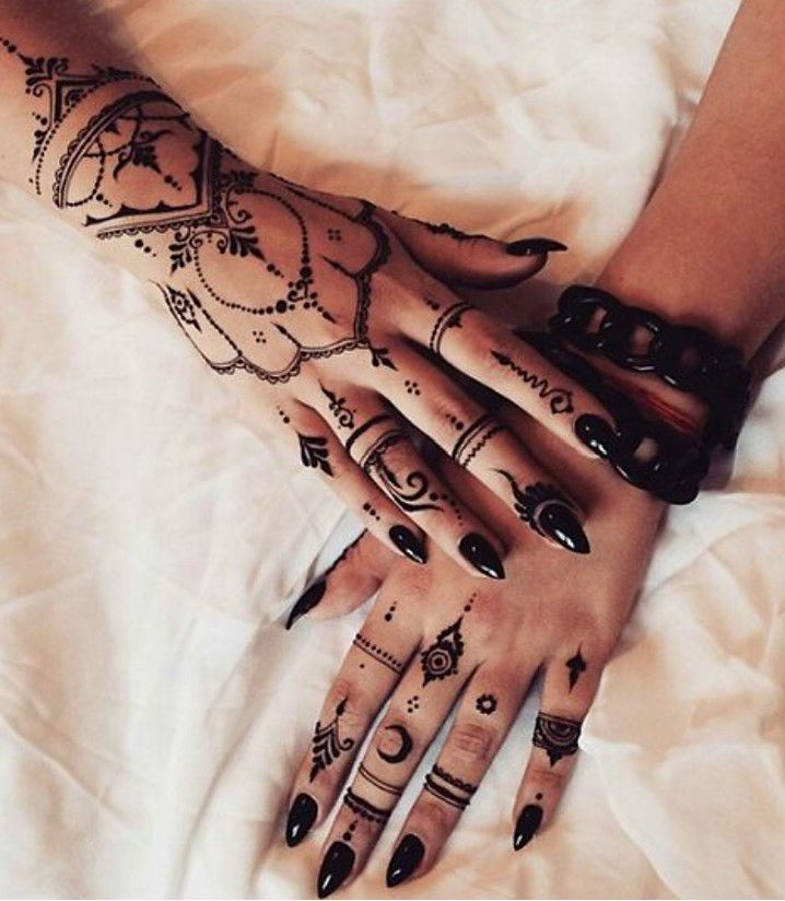 boho inspired henna tattoo
