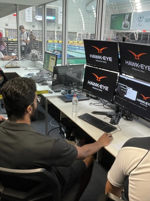 Hawk-Eye being used at pool side in South Australian Aquatic & Leisure Centre