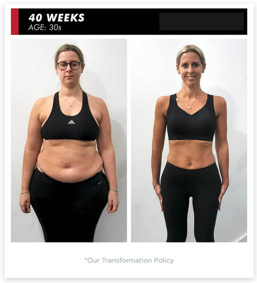 A woman in a sports bra in front of a plain wall.